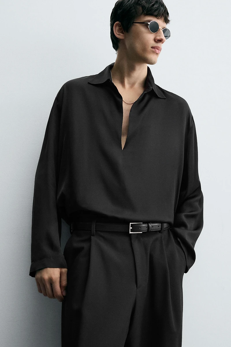 SATIN POLO SHIRT
