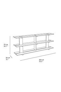ELM WOOD SHELF WITH THREE SHELVES