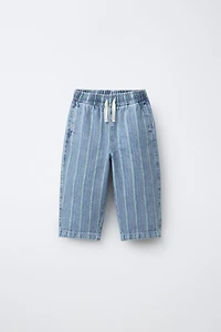 STRIPED BAGGY JEANS