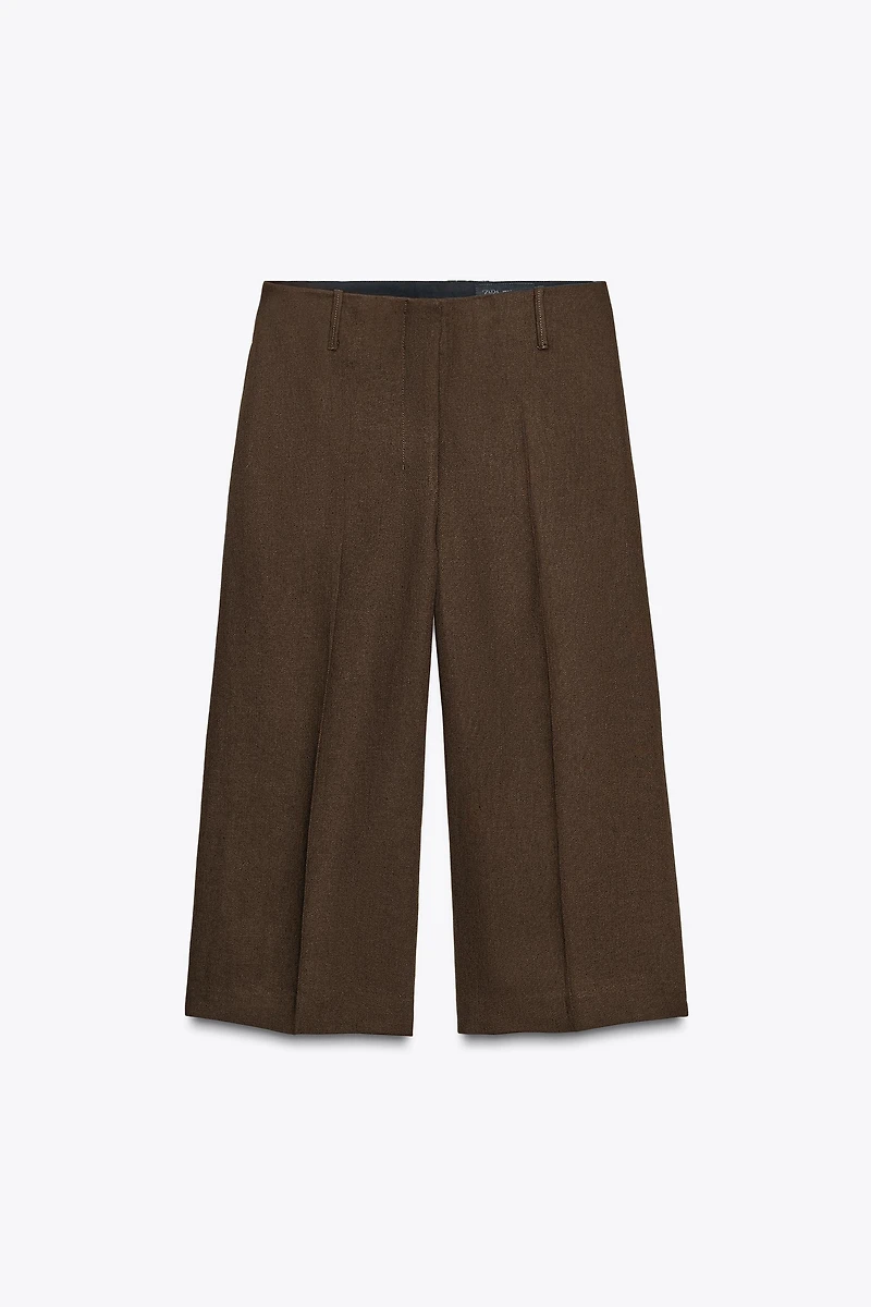 ZW COLLECTION LINEN BLEND LONG BERMUDA SHORTS