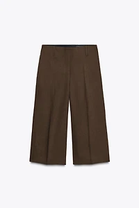 ZW COLLECTION LINEN BLEND LONG BERMUDA SHORTS