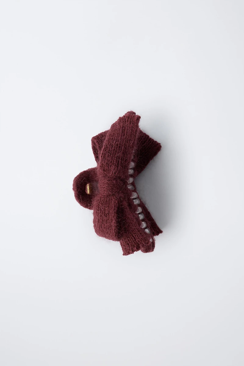 KNITTED BOW HAIR CLIP