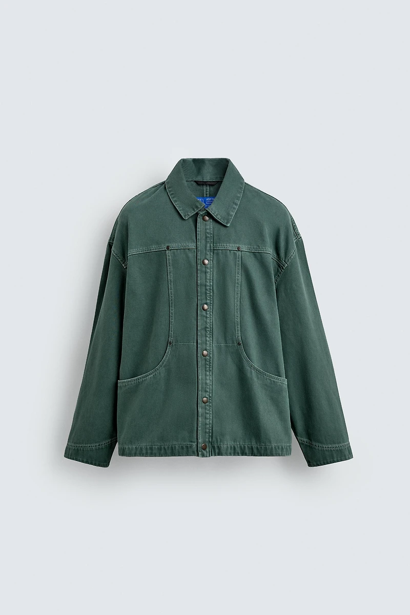 WASHED TEXTURED OVERSHIRT