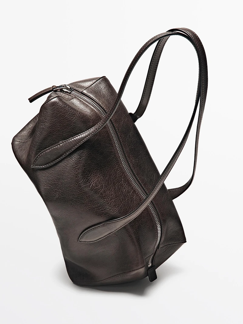 Nappa leather west satchel bag