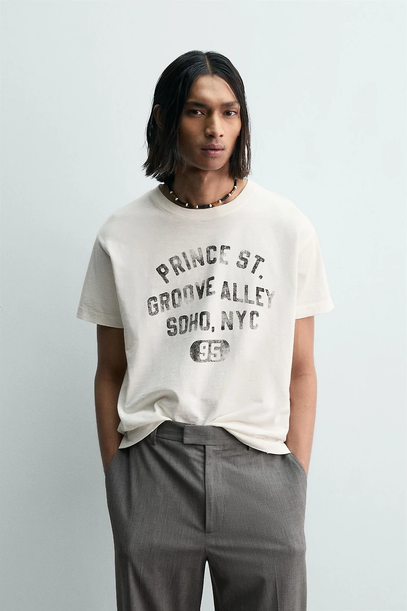 WASHED TEXT BOXY FIT T-SHIRT
