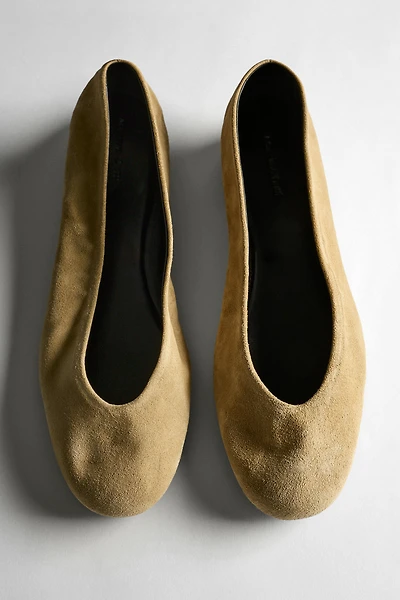 Split leather ballet flats