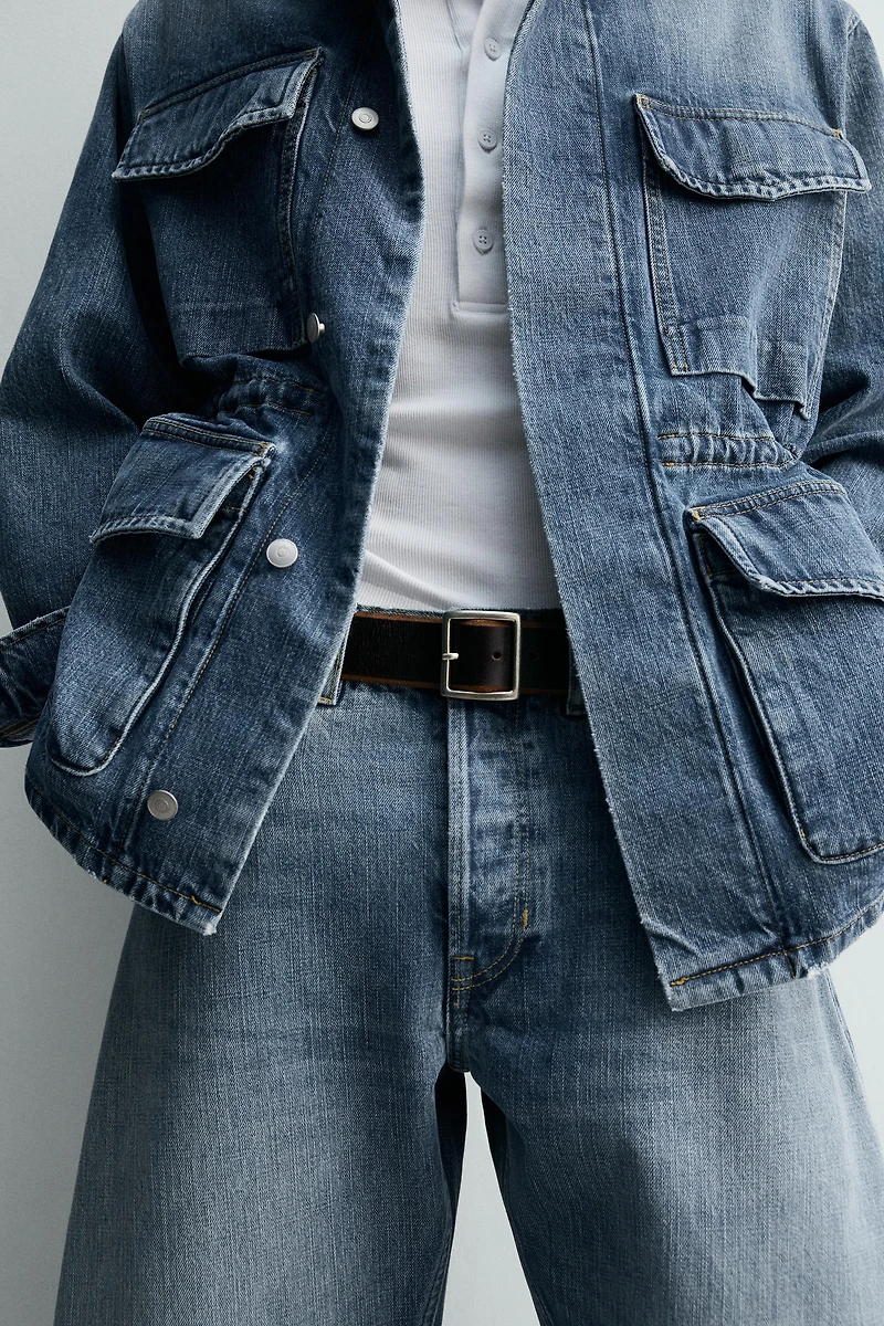 PARKA EN DENIM À POCHES UTILITY