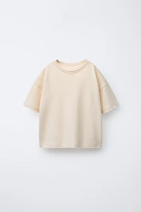 WASHED EFFECT T-SHIRT WITH COTTON AND LINEN