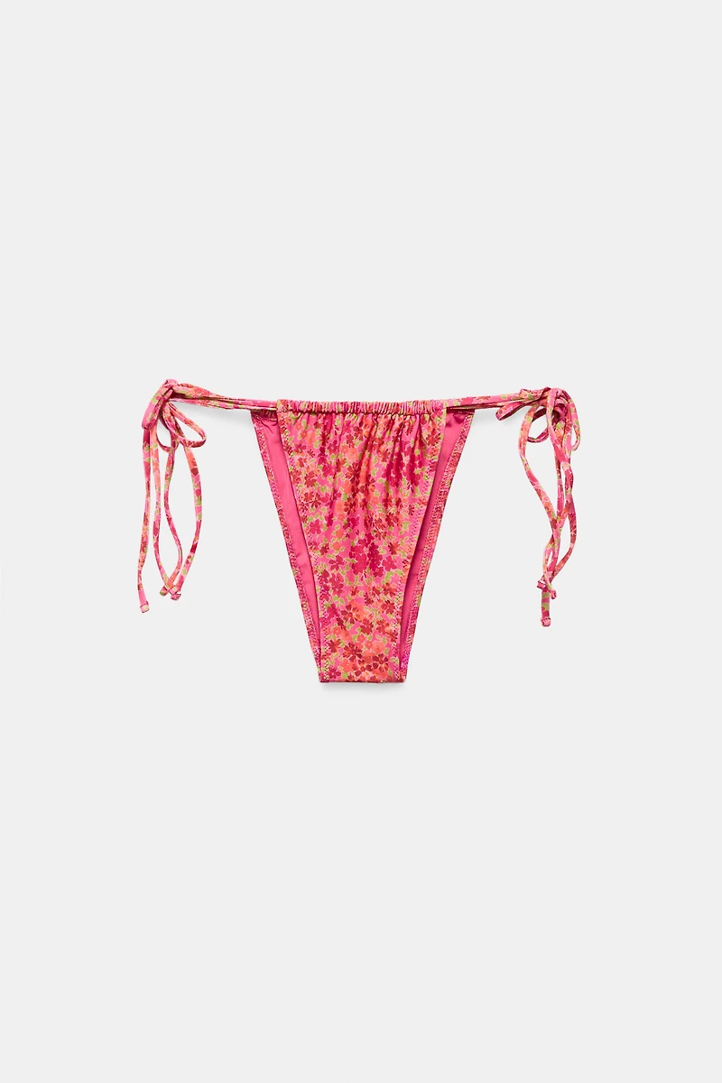 FLORAL PRINT TIE-SIDE BIKINI BOTTOMS