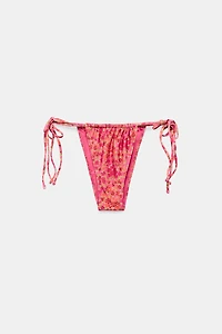 FLORAL PRINT TIE-SIDE BIKINI BOTTOMS