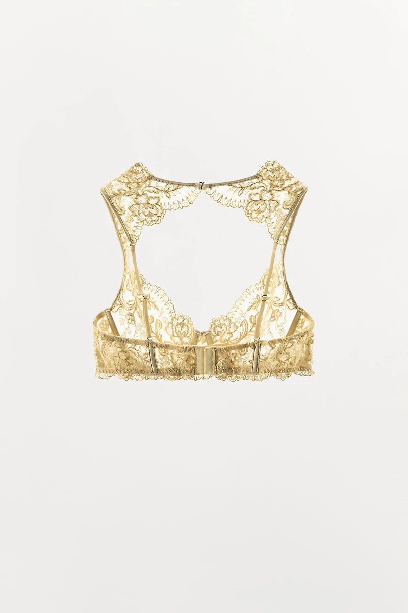 EMBROIDERED FLORAL UNDERWIRE BRA