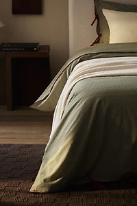 STRIPED OVERLOCK DUVET COVER