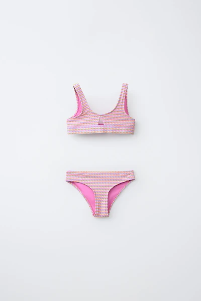 6-14 YRS / STRUCTURED STRIPED BIKINI