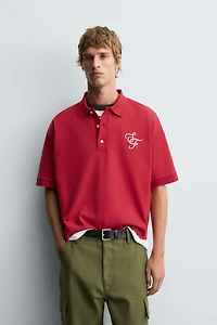 EMBROIDERED TEXT POLO SHIRT