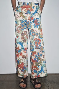 ZW COLLECTION FLORAL MINI FLARE PANTS