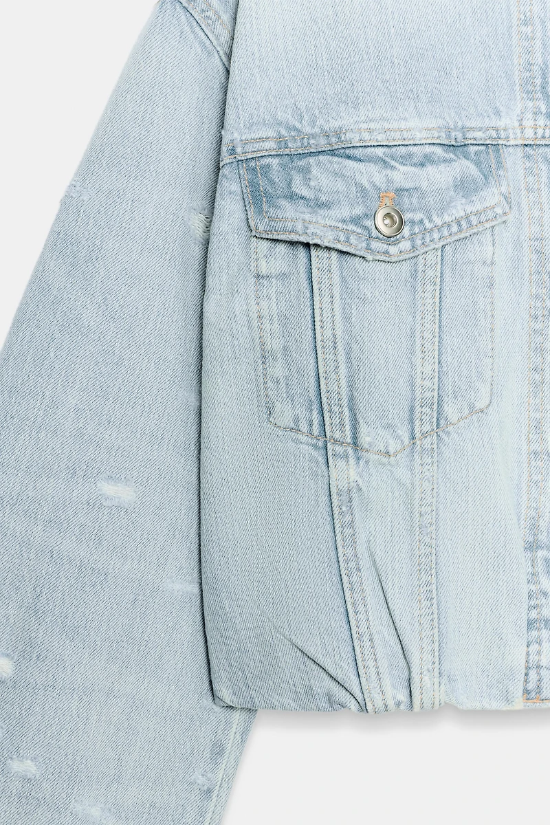 TRF RIPPED DENIM JACKET