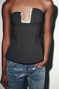 TOP BUSTIER À BRILLANTS