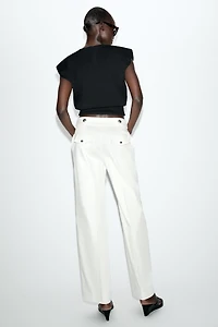 METALLIC BUTTON PANTS