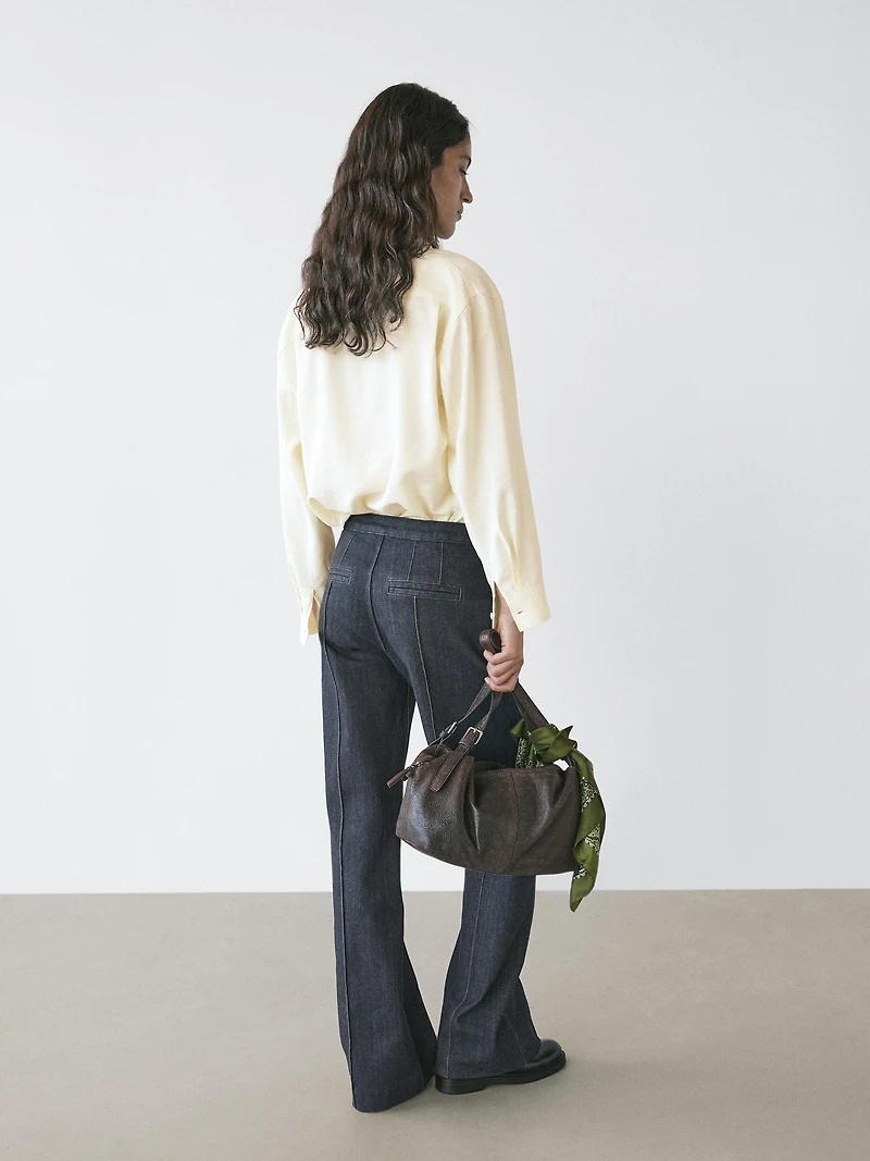 Flare fit high-waist jeans with pockets