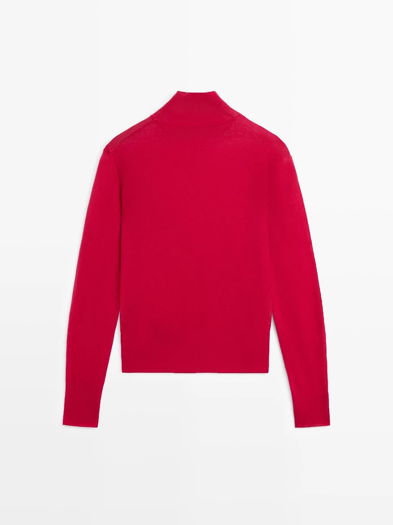 Pull à col montant en maille 100 % laine - STUDIO