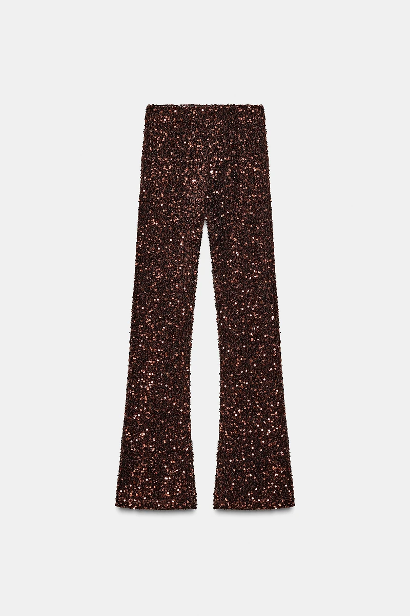 FLARE VELVET SEQUIN LEGGINGS