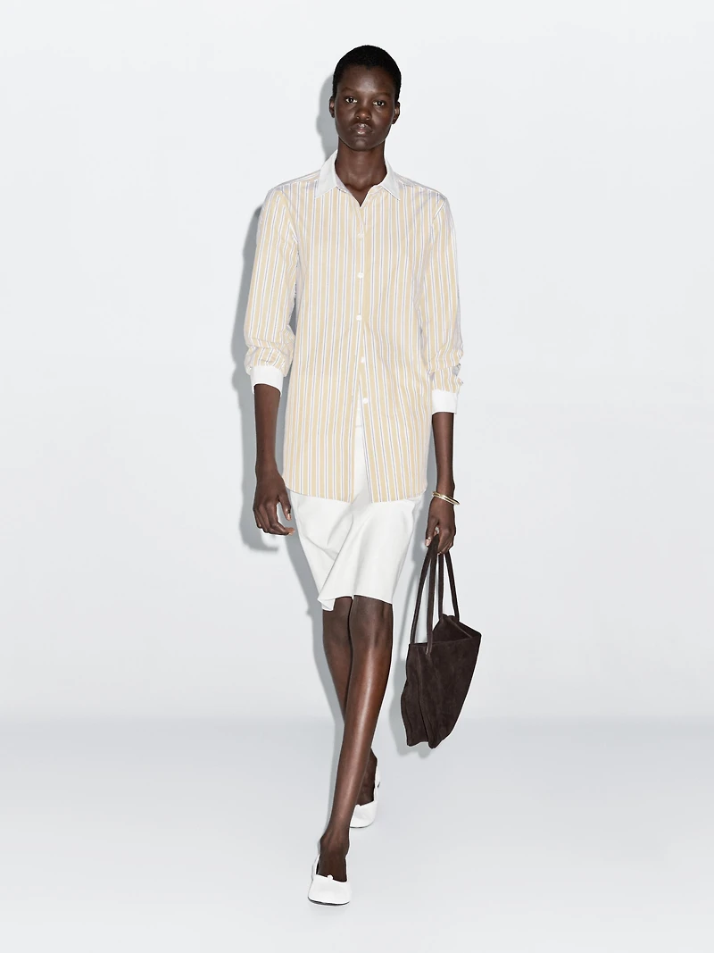Striped shirt with contrast detail