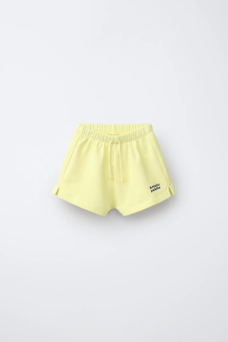 ENSEMBLE SWEAT ET BERMUDA À INSCRIPTION