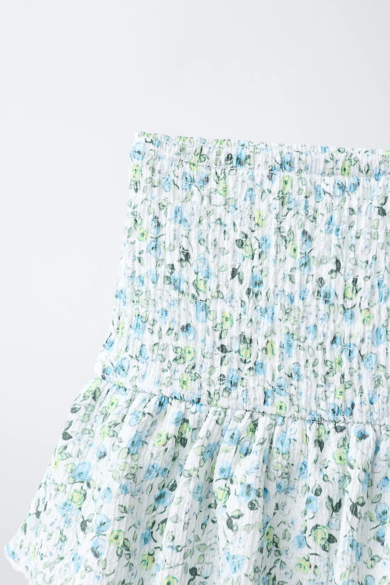FLORAL RUFFLE SKORT