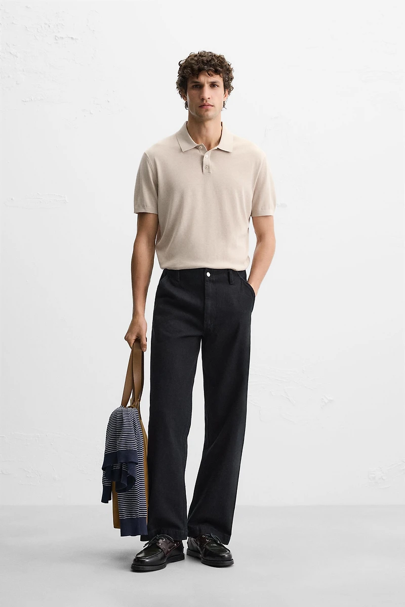 COTTON - SILK BLEND KNIT POLO