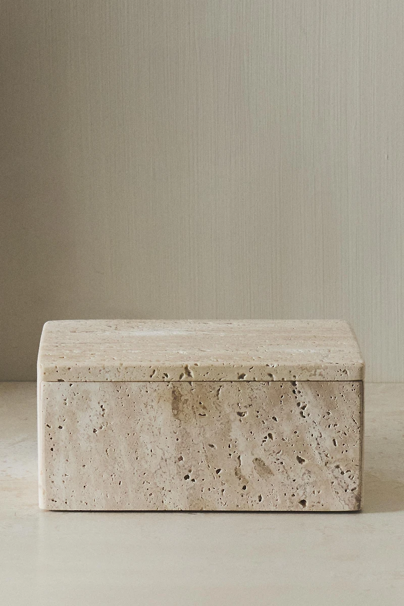 BEIGE MARBLE BATHROOM ORGANIZER BOX