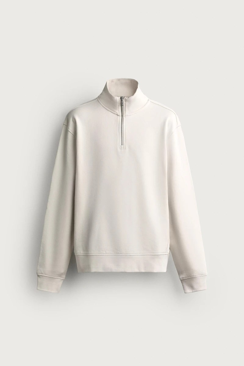 SWEAT BASIQUE À COL ZIPPÉ