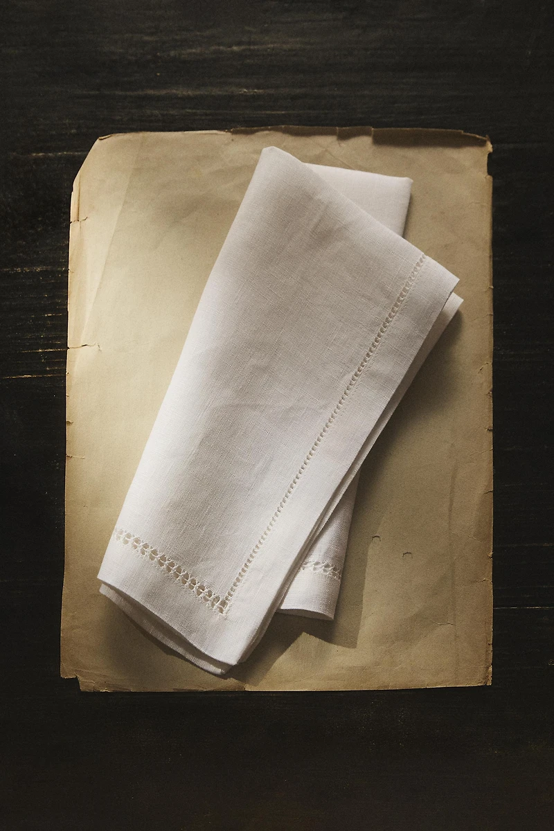 PACK SERVIETTES BRODERIE JOUR ÉCHELLE (LOT DE 2)