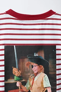 PIPPI LONGSTOCKING STRIPE PRINT T-SHIRT