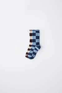 TWO-PACK OF CHECKERBOARD LONG SOCKS