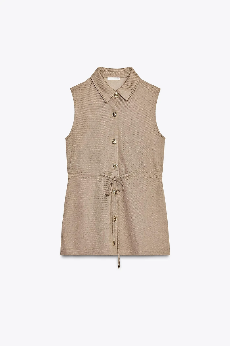 GILET EN TWILL BOUTONS