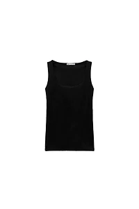 WIDE STRAP POLYAMIDE T-SHIRT