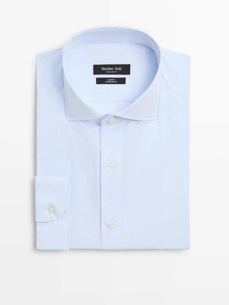 Slim fit 100% cotton shirt