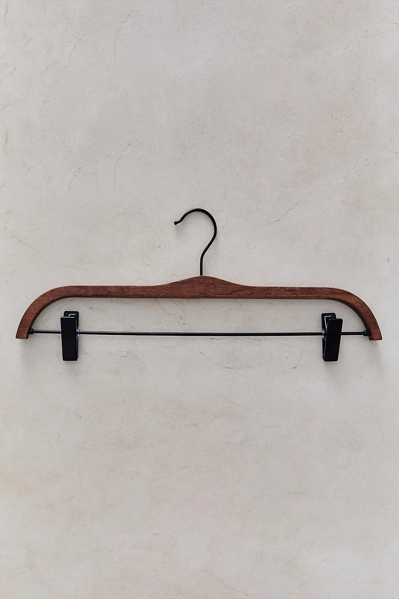 WOOD FINISH SKIRT HANGERS (PACK OF 2)