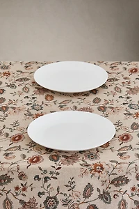 FLORAL PRINT TABLECLOTH WITH TOPSTITCHING