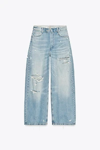 TRF MID-RISE FOLD-OVER WAISTBAND JEANS