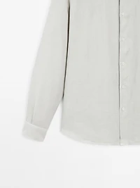 Slim fit linen blend shirt