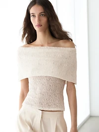 Textured off-the-shoulder top