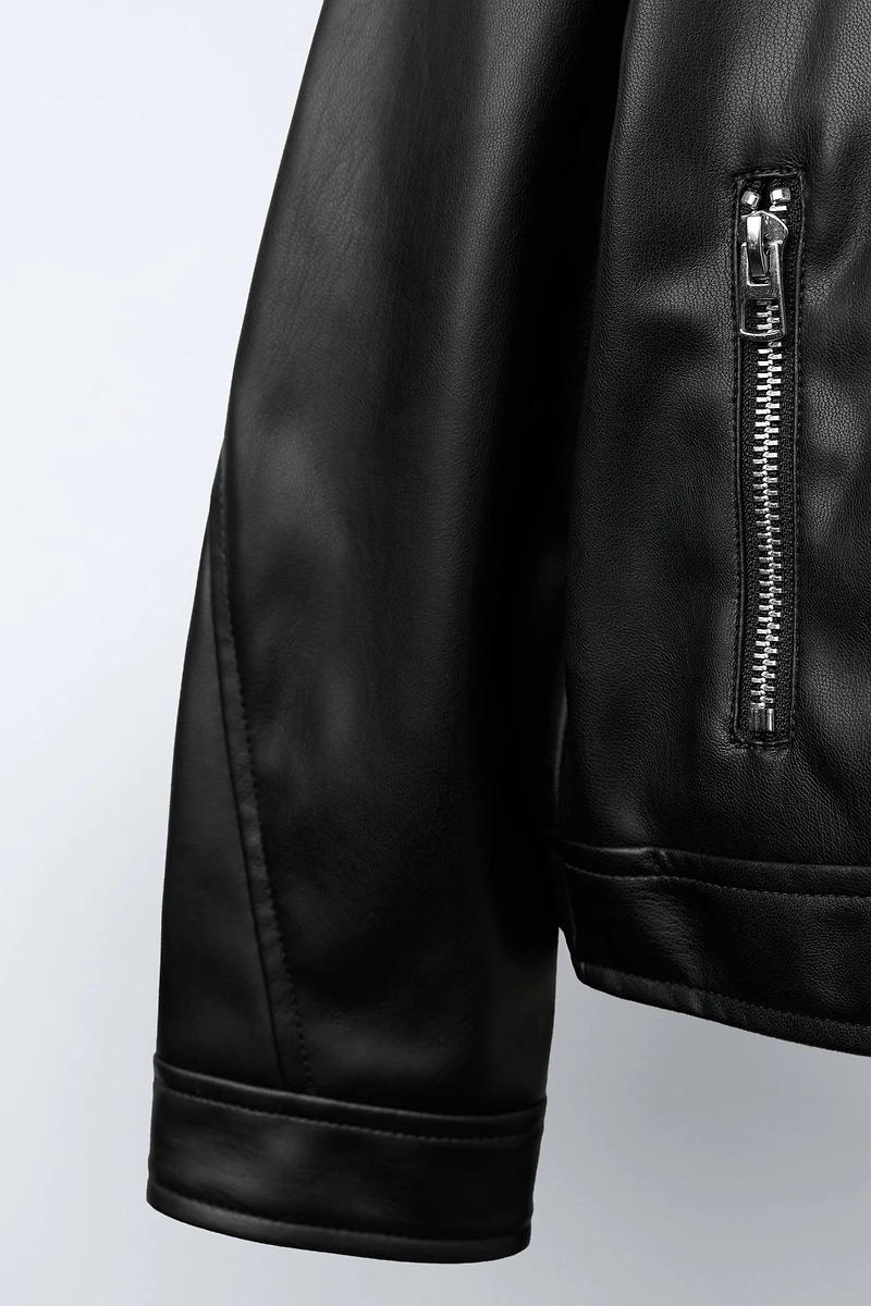 FAUX LEATHER BIKER JACKET