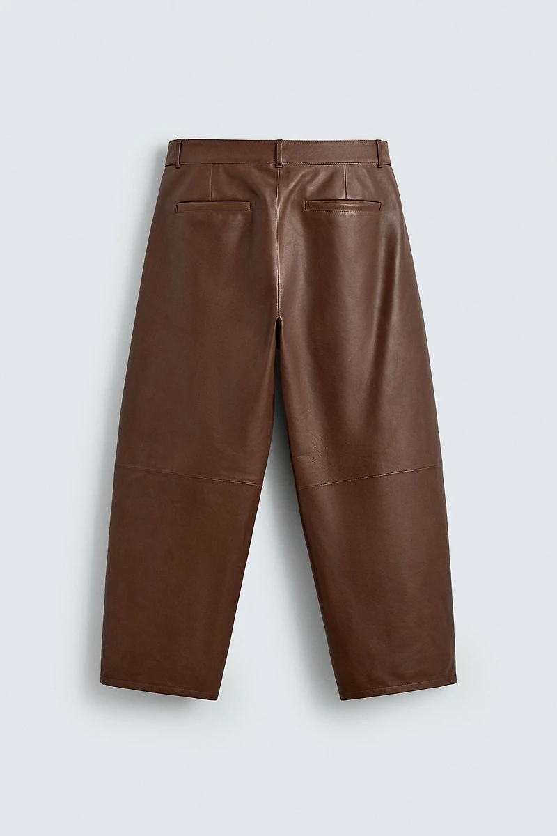 LEATHER BALLOON FIT PANTS