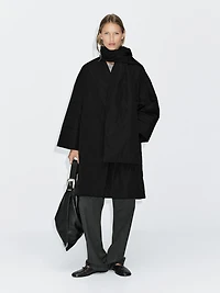 Long padded coat with scarf detail