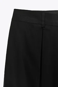 POPLIN PLEATED PANTS