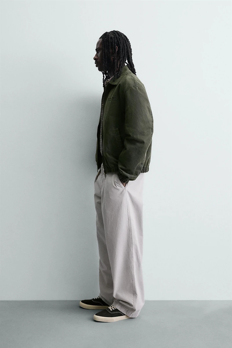 WASHED EFFECT FAUX SUEDE JACKET