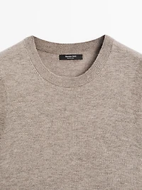 Cropped wool blend waistcoat with a round neck
