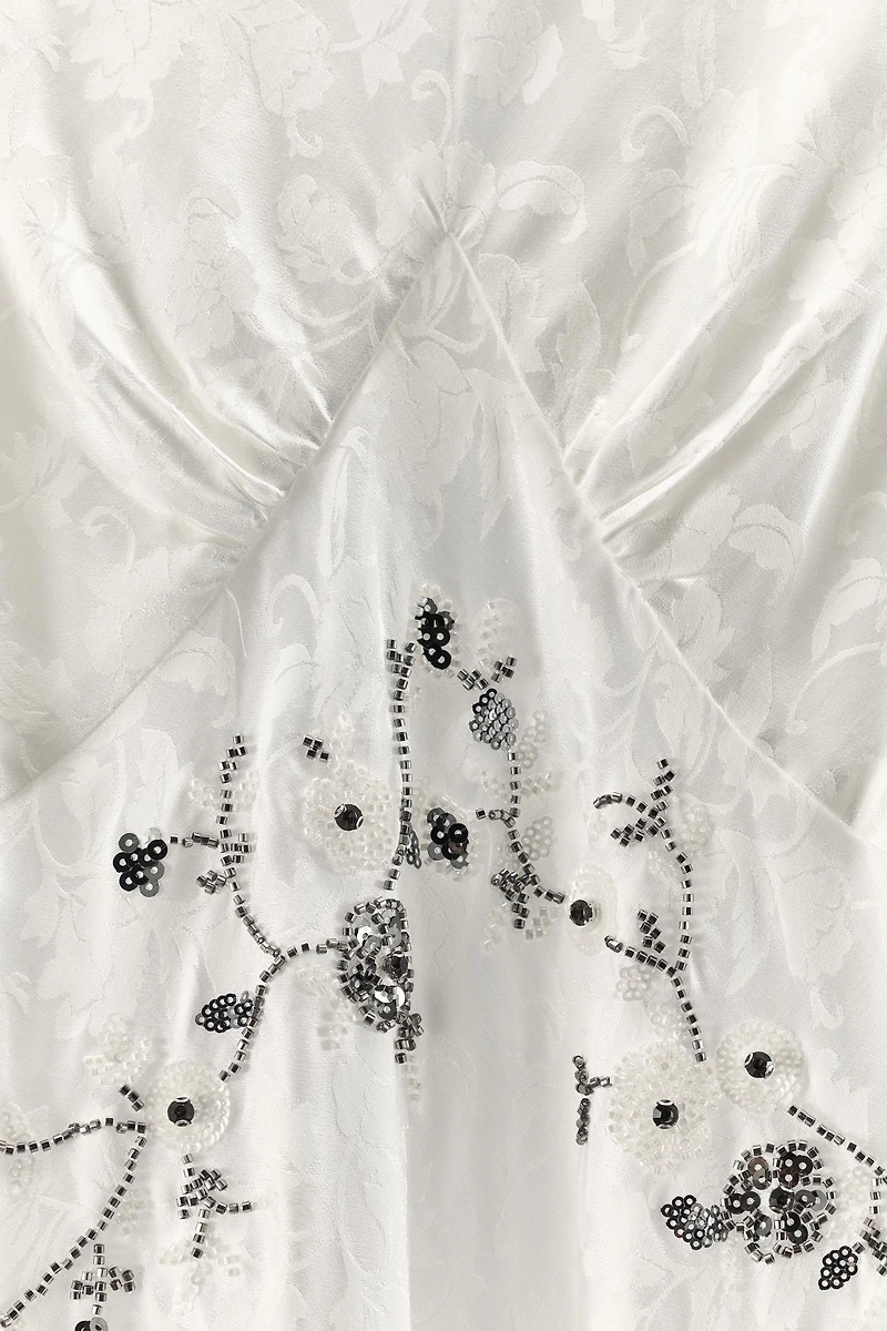 SEQUIN BEADED JACQUARD DRESS