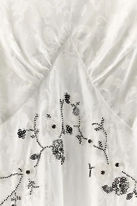 SEQUIN BEADED JACQUARD DRESS